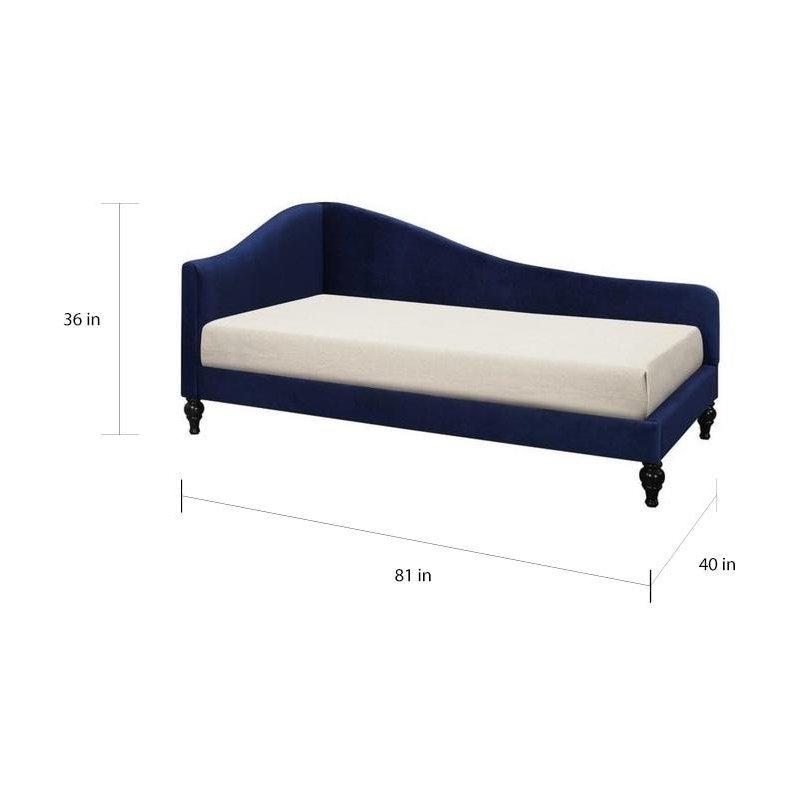 Kadife Kumaş Viktorya Tarzı Kavisli Sırtlı Daybed Karyola - 330564