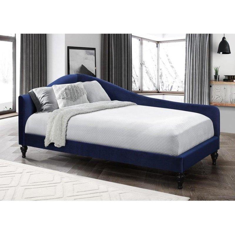Kadife Kumaş Viktorya Tarzı Kavisli Sırtlı Daybed Karyola - 330564 Kadife Kumaş Viktorya Tarzı Kavisli Sırtlı Daybed Karyola - 330564