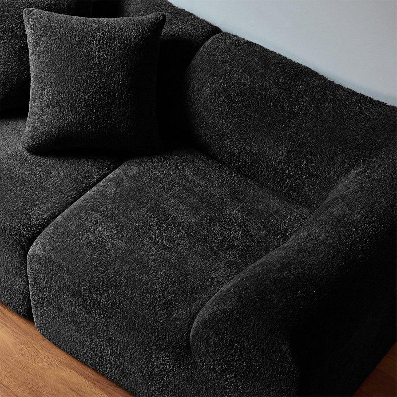 Kadife Kumaş Yastıklı Modern 2 Kişilik Bohem Koltuk - 195 cm - 285938