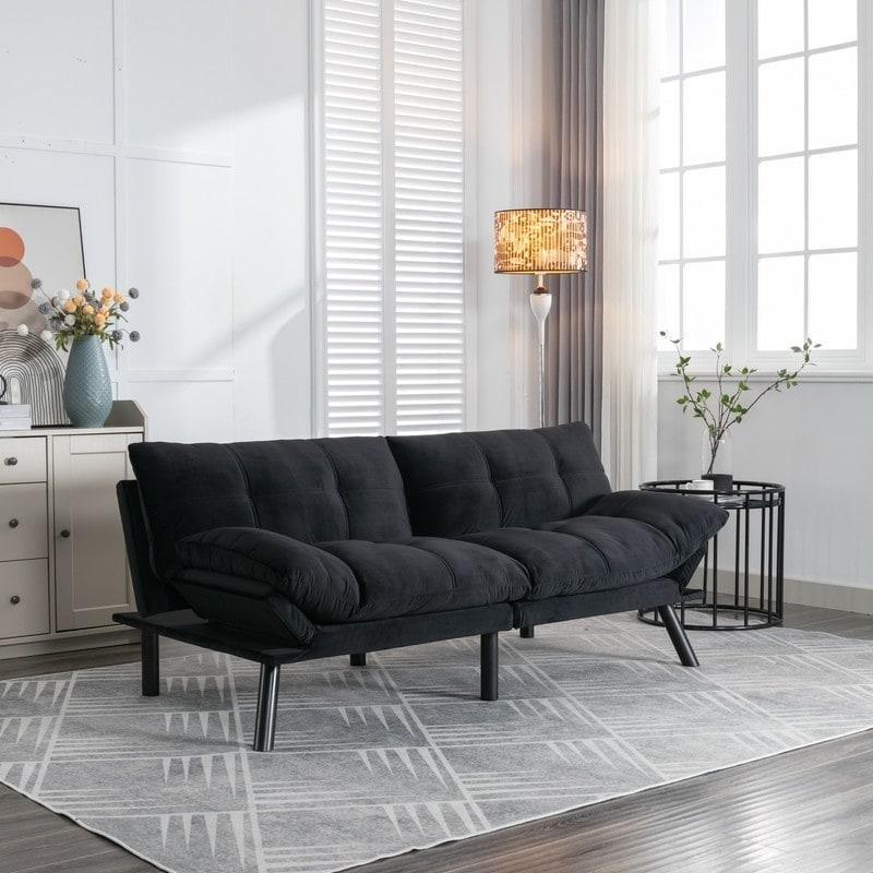 Kadife Kumaş Yataklı Ayarlanabilir Başlıklı Bohem Koltuk - 279044
