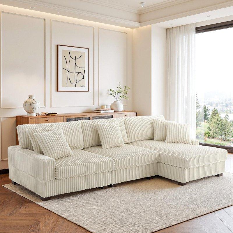 Kadife Kumaşlı Ahşap İskeletli Modüler Yataklı Köşe Koltuk - 301x159 cm - 258700 Kadife Kumaşlı Ahşap İskeletli Modüler Yataklı Köşe Koltuk - 301x159 cm - 258700