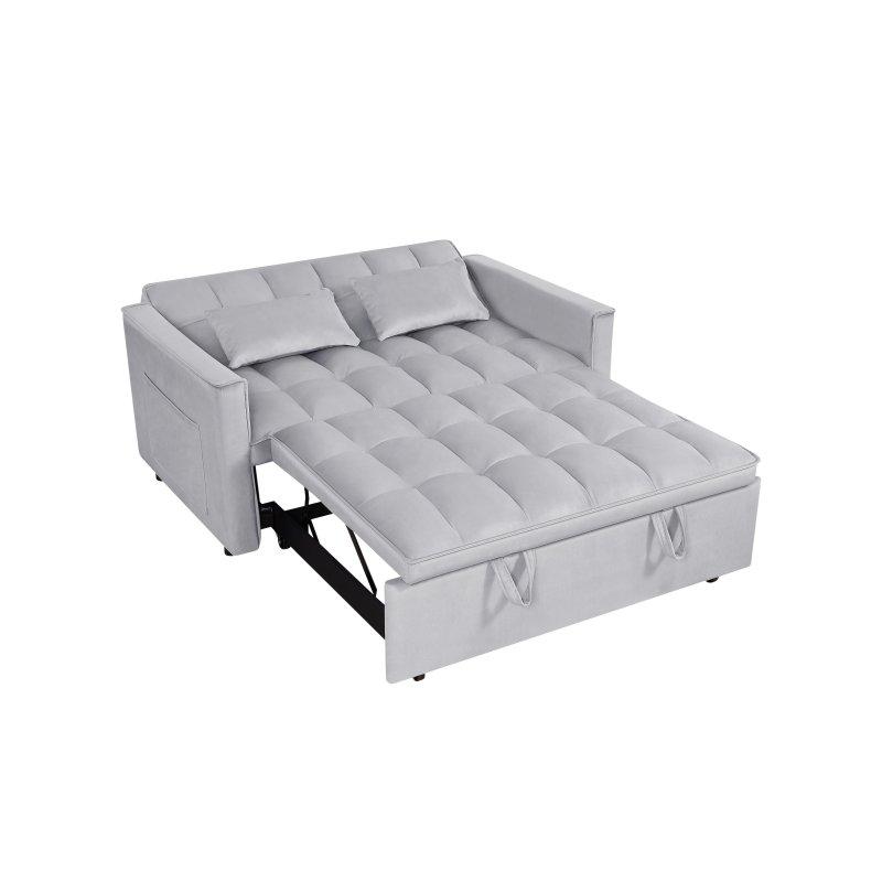 Kadife Masif Ahşap İskeletli Ayarlanabilir Sırtlıklı Yataklı Bohem Koltuk - 138 cm - 289557