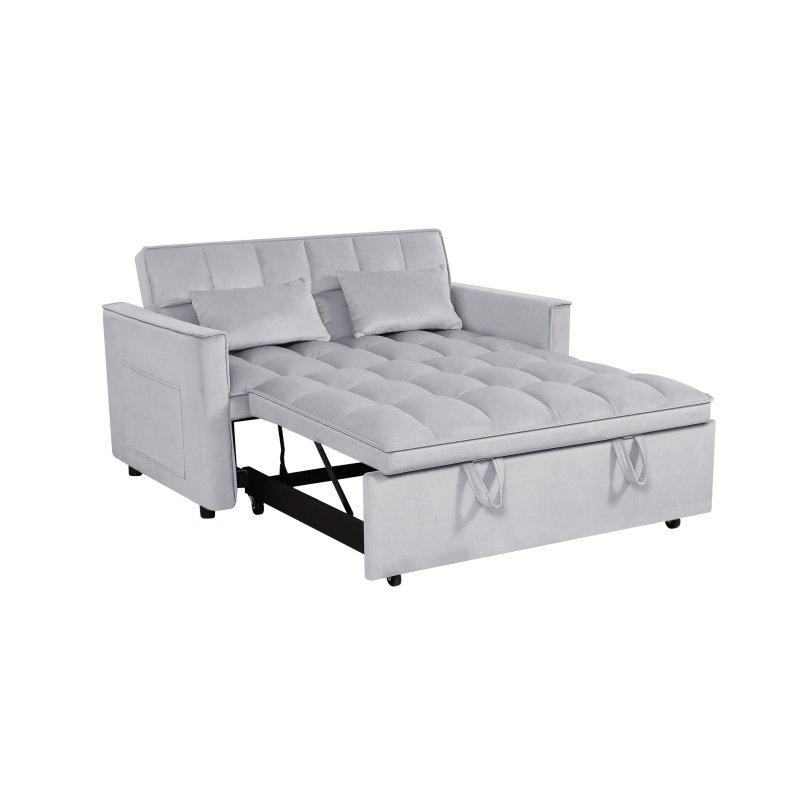 Kadife Masif Ahşap İskeletli Ayarlanabilir Sırtlıklı Yataklı Bohem Koltuk - 138 cm - 289557