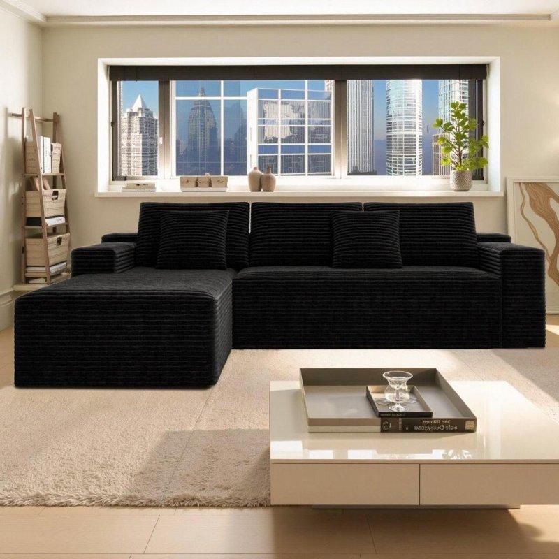 Kadife Modüler Şezlonglu Kurulum Gerektirmeyen Bohem Koltuk - 265x175 cm - 294048