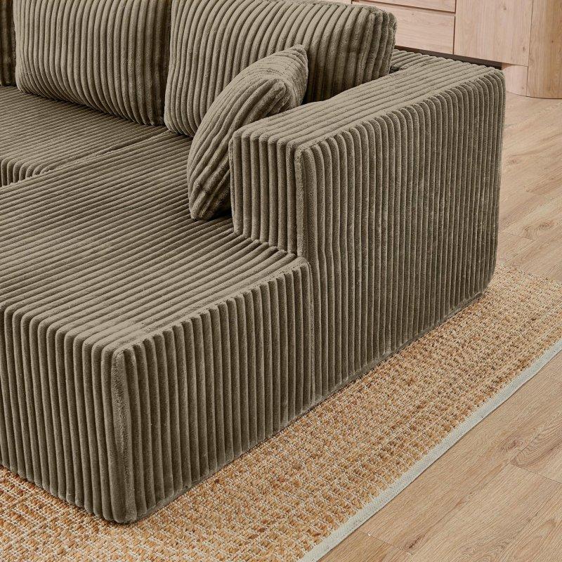Kadife Modüler U Şekilli Çift Yönlü Köşe Koltuk - 337x155 cm - 258266