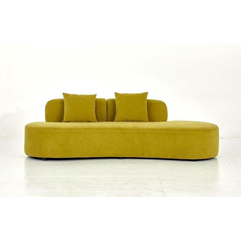 Kadife Yarım Ay Kavisli Kolsuz Bohem Koltuk - 230 cm - 278090