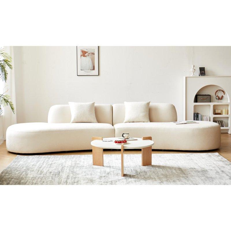 Kadife Yarım Ay Tasarımlı Modüler 6 Kişilik Köşe Koltuk - 337 cm - 259035