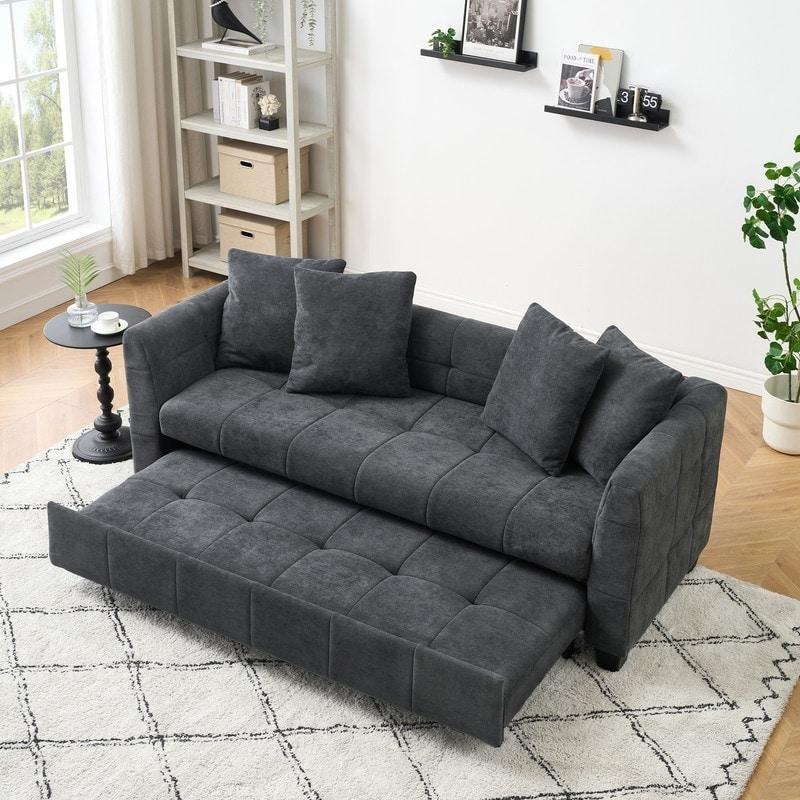 Kadife Yataklı 3 Kişilik Bohem Koltuk - 198 cm - 284357