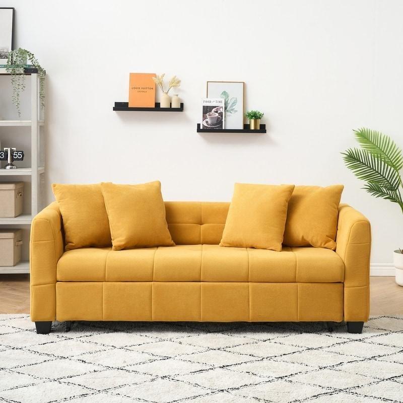 Kadife Yataklı 3 Kişilik Bohem Koltuk - 198 cm - 284357