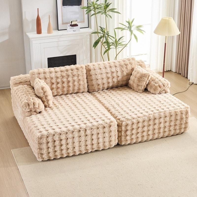 Kadife Yataklı Çıkarılabilir Kollu Bohem Koltuk - 238 cm - 287357