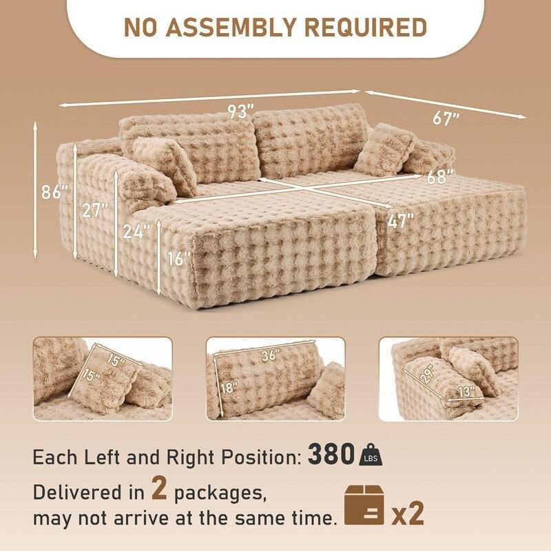 Kadife Yataklı Çıkarılabilir Kollu Bohem Koltuk - 238 cm - 287357