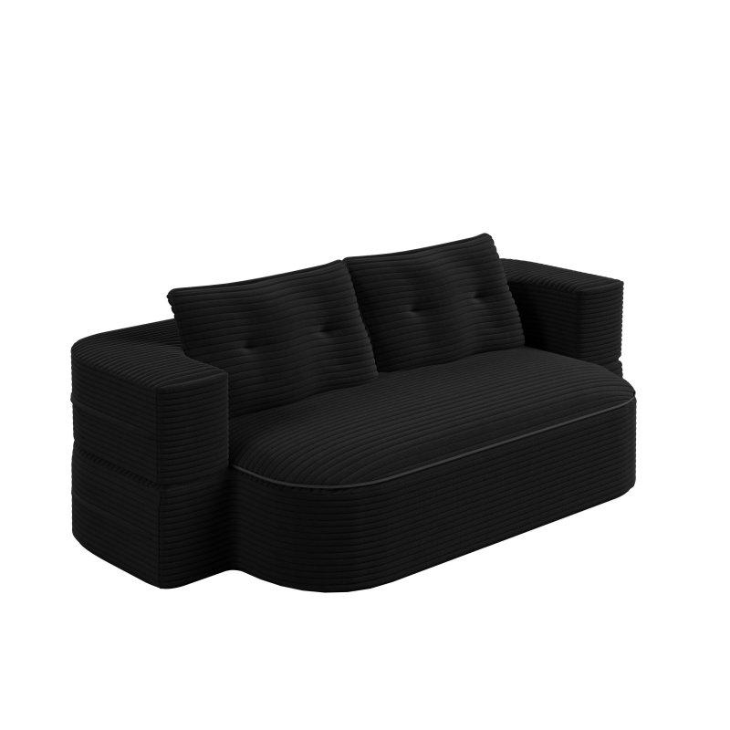 Kadife Yataklı Katlanabilir Kapitoneli Bohem Koltuk - 200 cm - 288392