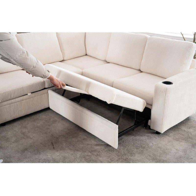 Kadife Yataklı Sandıklı USBli Köşe Koltuk - 213x213 cm - 259481