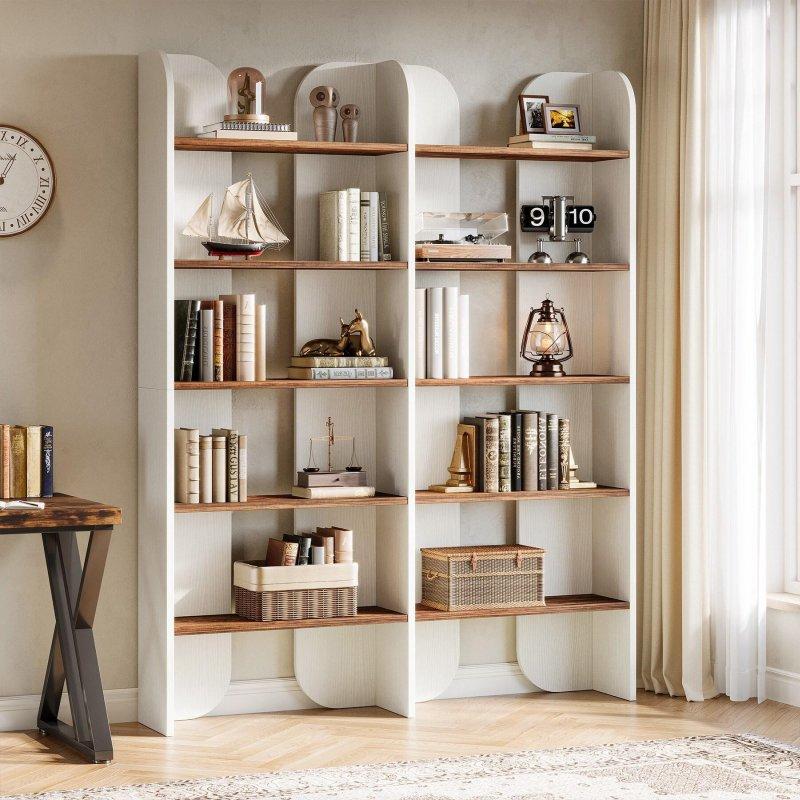 Kahverengi Ahşap 5 Raflı Geniş Açık Sırtlı Kır Evi Kitaplık - 181 cm - 313145