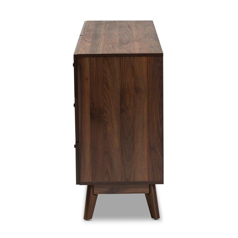 Kahverengi Ahşap 6 Çekmeceli Konik Ayaklı Retro Şifonyer - 161x80x42 cm - 295771