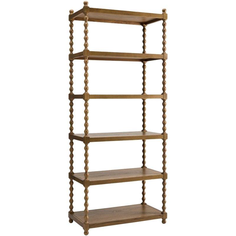 Kahverengi Ahşap 6 Raflı Açık Sırtlı Kitaplık - 188x77 cm - 314973