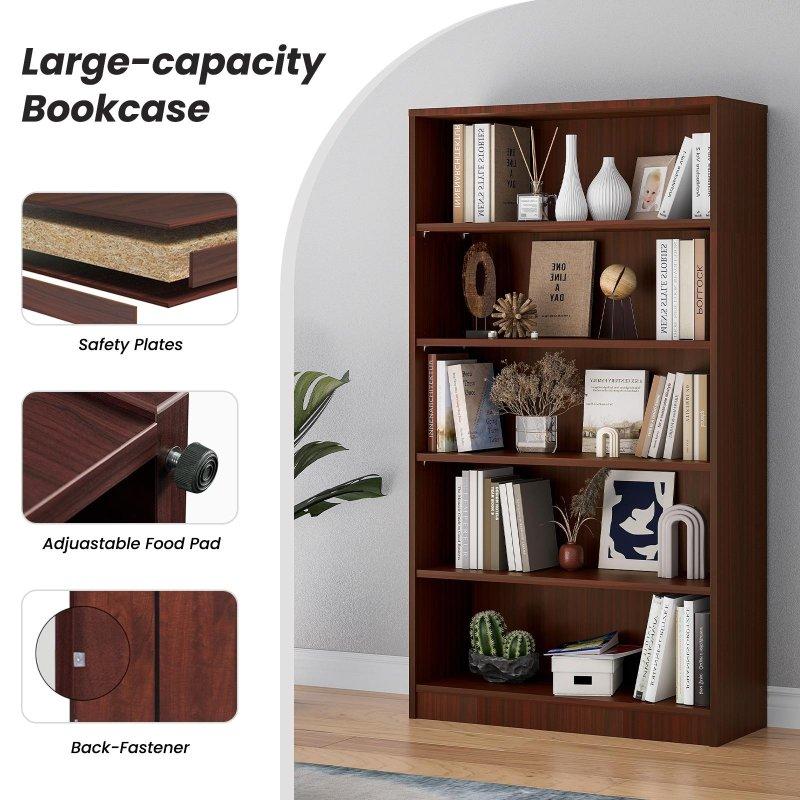 Kahverengi Ahşap Ayarlanabilir Raflı Kitaplık - 152 cm - 318439