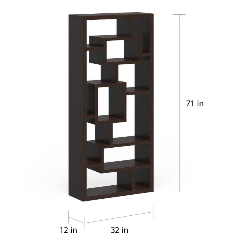 Kahverengi Ahşap Çok Raflı Arkası Açık Kitaplık - 181x82x31 cm - 320271