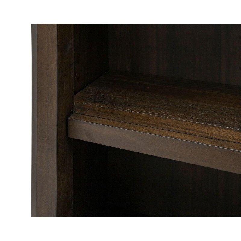 Kahverengi Ahşap Eskitme Tasarım Açık Kitaplık - 92x199x36 cm - 314315