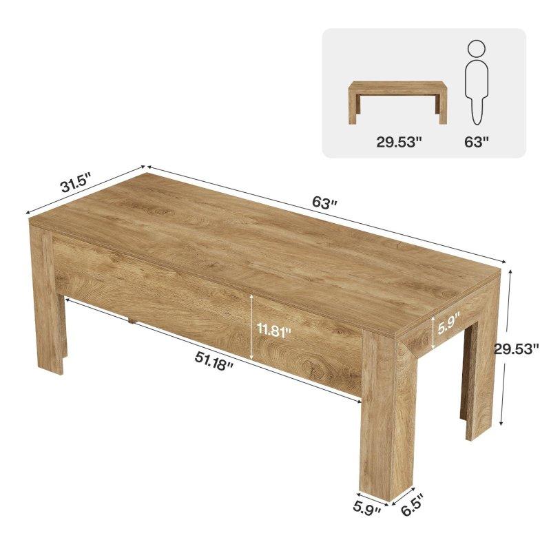 Kahverengi Ahşap Geniş Ofis Masası - 161x81x76 cm - 328180