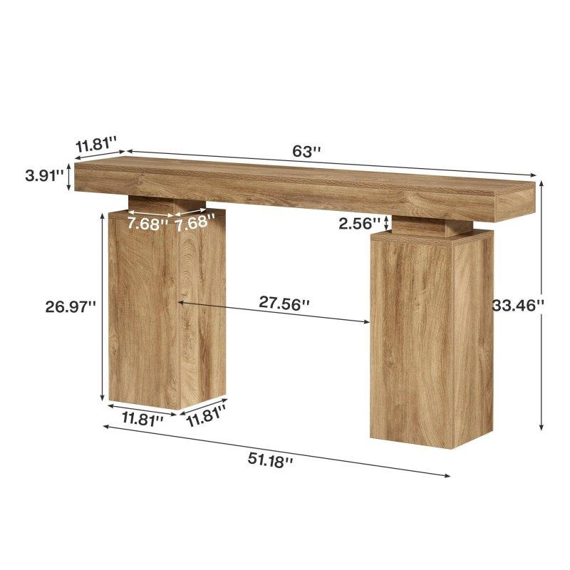 Kahverengi Ahşap Kır Evi Stili Dikdörtgen Dresuar - 161 cm - 331874