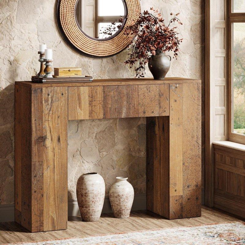 Kahverengi Ahşap Rustik Çekmeceli Dresuar - 100x30x82 cm - 330925