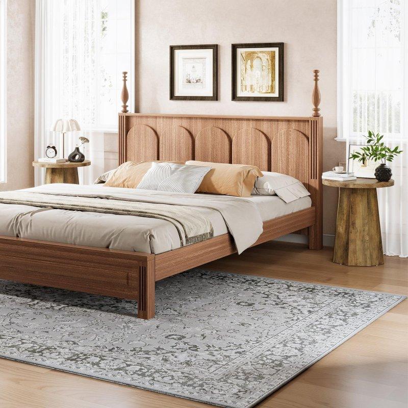Kahverengi Ahşap Sekizgen Ayaklı Yuvarlak Orta Sehpa - 50x61 cm - 240513