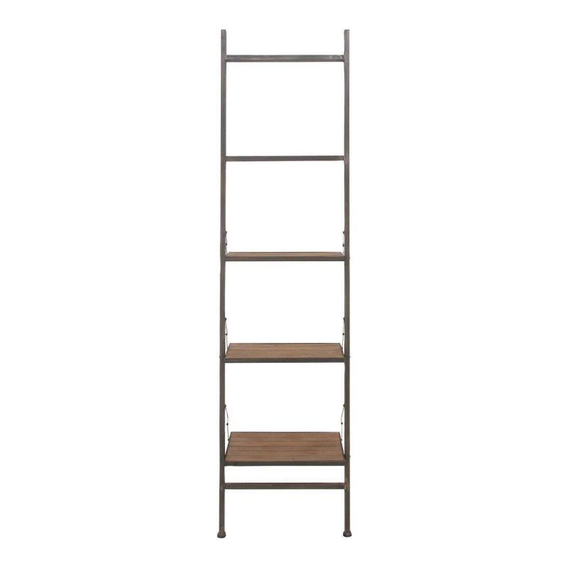 Kahverengi Ahşap ve Metal Merdiven Tipi 4 Raflı Kitaplık - 51x36x196 cm - 320738
