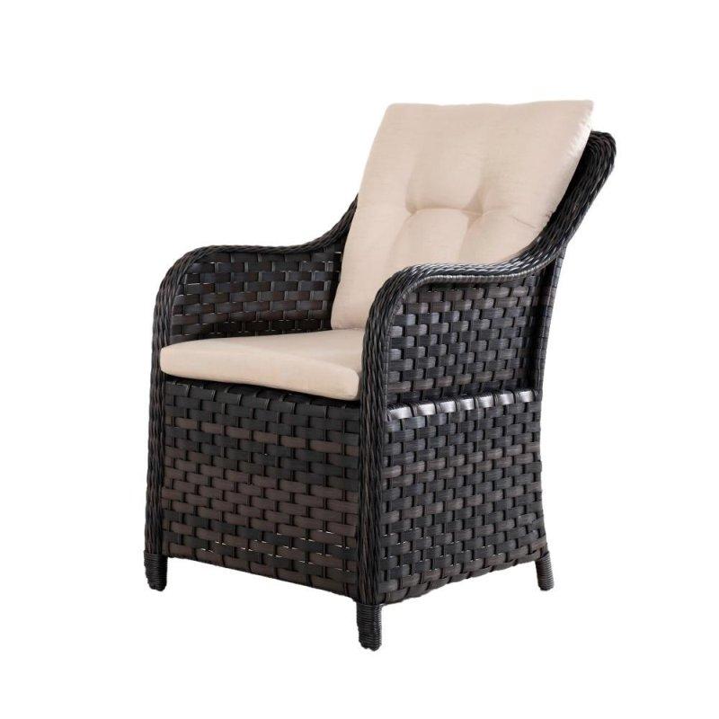Kahverengi Alüminyum Minderli Kolçaklı 2li Set Rattan Sandalye - 252052