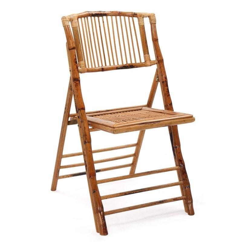 Kahverengi Bambu Katlanır Ergonomik Rattan Sandalye - 46x60x87 cm - 252985