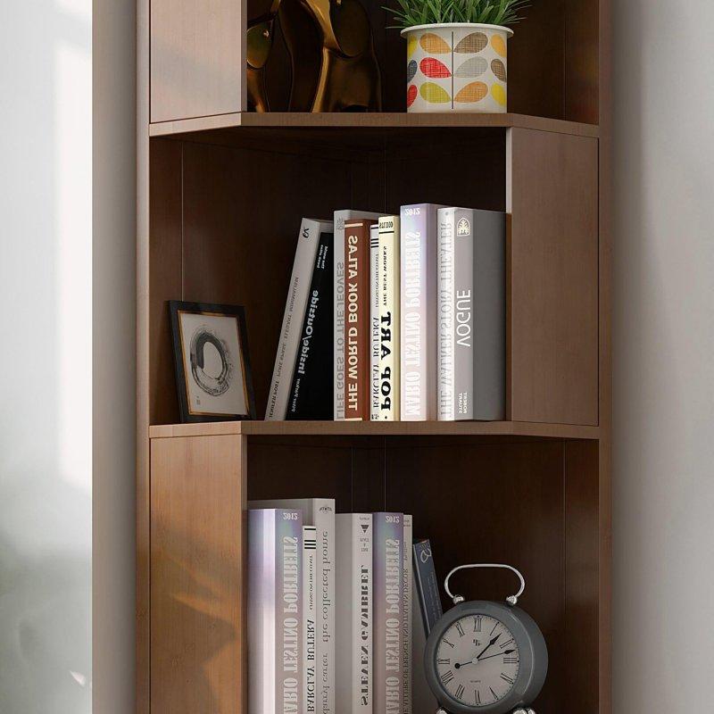 Kahverengi Bambu Yüksek Köşe Kitaplık - 315706
