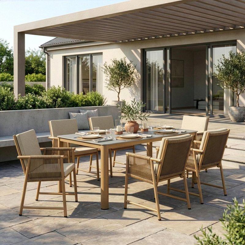 Kahverengi Çelik El Örgüsü 2li Set Dış Mekan Rattan Sandalye - 251999
