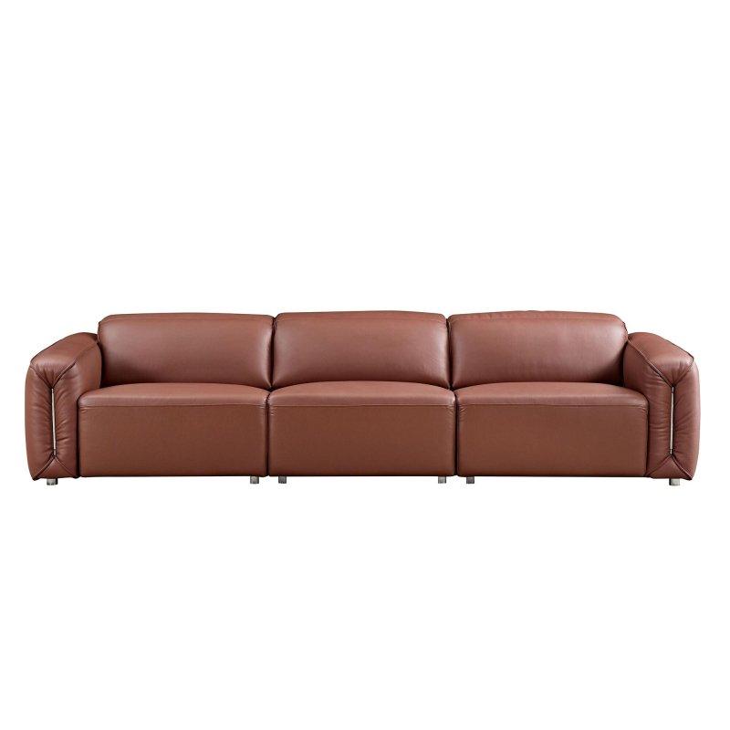 Kahverengi Deri Ayarlanabilir Başlıklı Bohem Koltuk - 312x108x73 cm - 284308