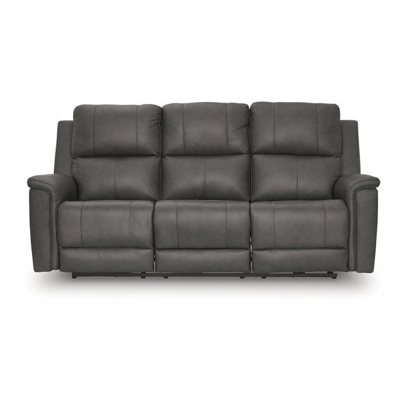 Kahverengi Deri ve Suni Deri Elektrikli Mekanizmalı Ayarlanabilir Başlıklı Bohem Koltuk - 216x105x110 cm - 278981