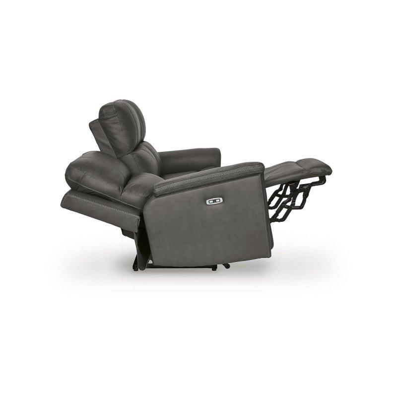 Kahverengi Deri ve Suni Deri Elektrikli Mekanizmalı Ayarlanabilir Başlıklı Bohem Koltuk - 216x105x110 cm - 278981
