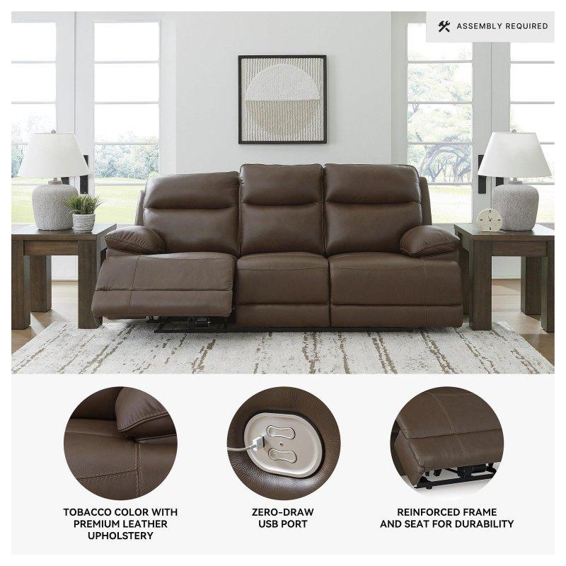 Kahverengi Deri ve Suni Deri Elektrikli Mekanizmalı Ayarlanabilir Başlıklı Bohem Koltuk - 234x107 cm - 284024