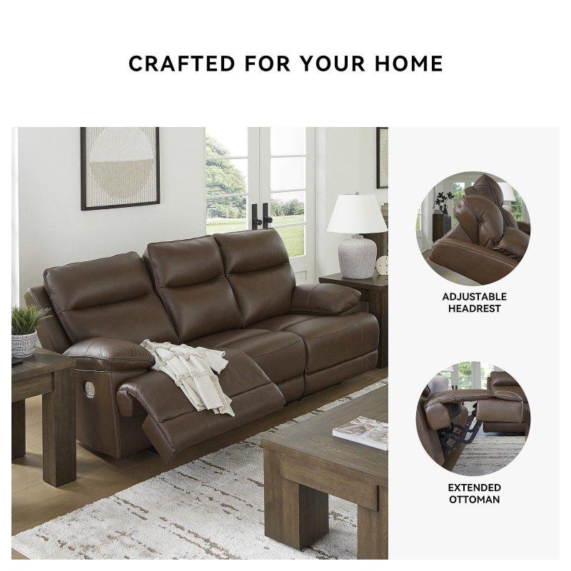 Kahverengi Deri ve Suni Deri Elektrikli Mekanizmalı Ayarlanabilir Başlıklı Bohem Koltuk - 234x107 cm - 284024