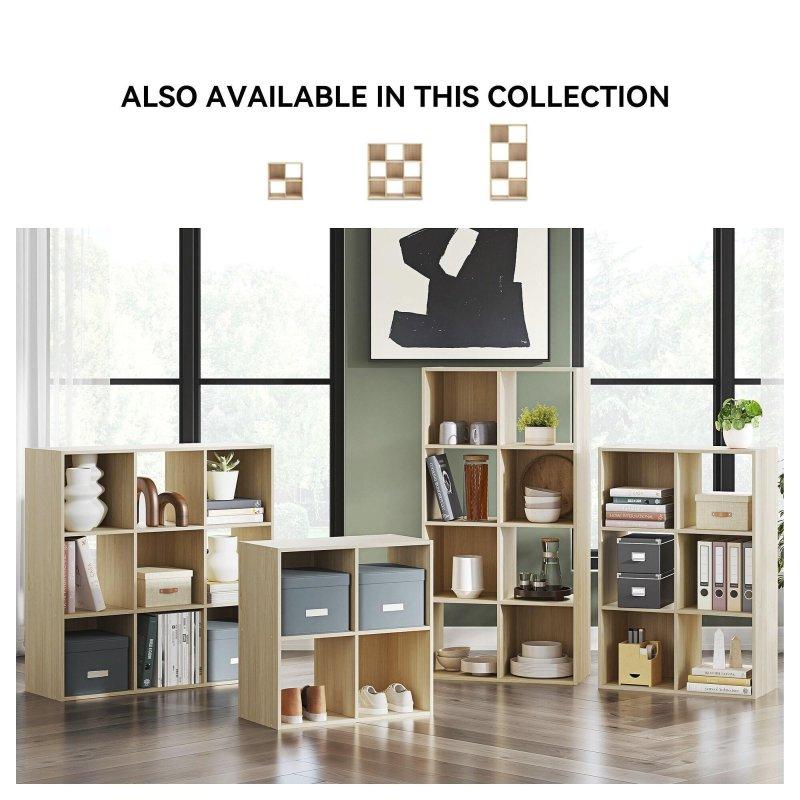 Kahverengi Dişbudak Dokulu 6 Küplü MDF Kitaplık - 61x89x31 cm - 320620