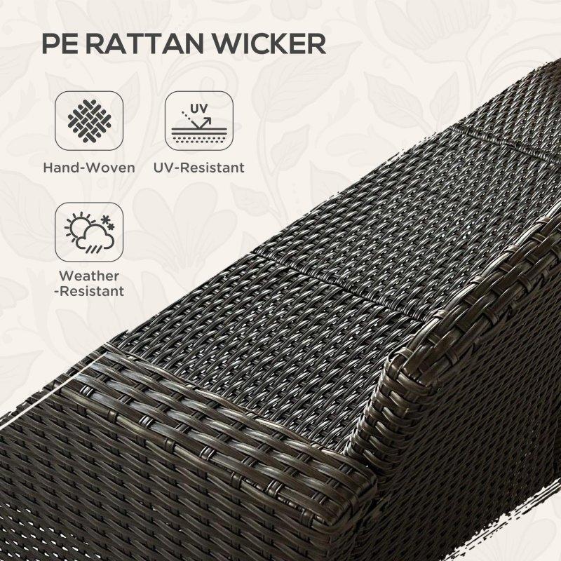 Kahverengi Gri Rattan 5 Parçalı Minderli Bahçe Takımı - 276277