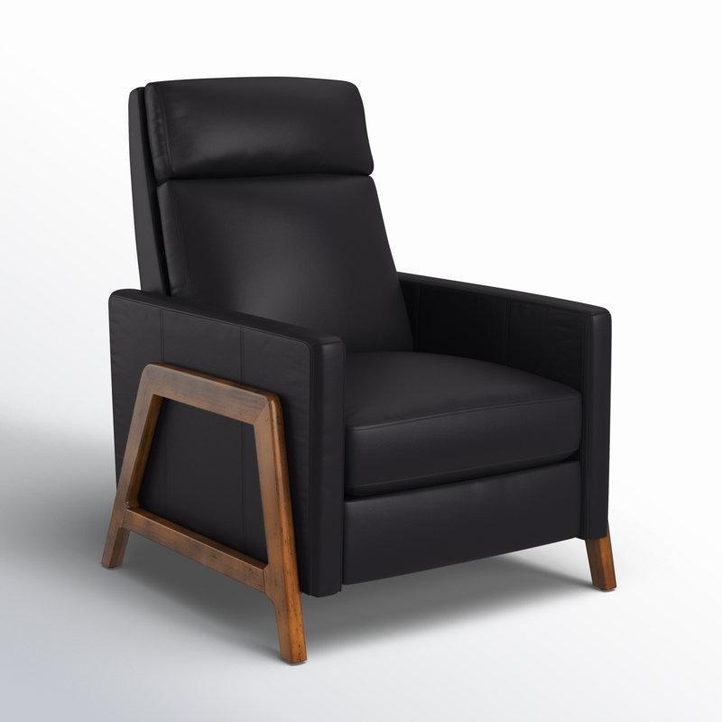 Kahverengi Hakiki Deri Kestane Rengi Ahşap İskeletli Baba Koltuğu - 78x92 cm - 323138