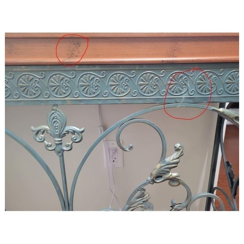 Kahverengi Huş Ağacı ve Ferforje Eskitme Tasarım Dresuar - 106x29 cm - 332627