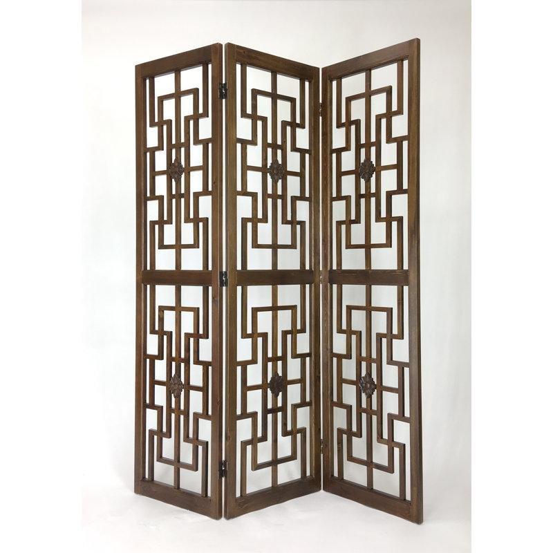 Kahverengi Huş Masif Ahşap Katlanır Paravan - 198x153 cm - 321414