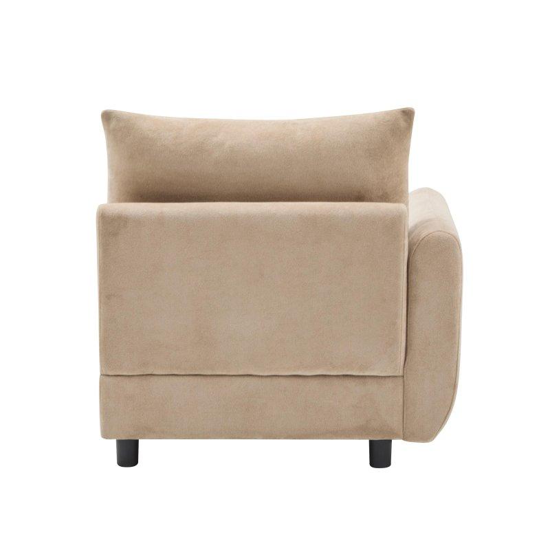Kahverengi Kadife Masif Ahşap İskeletli Modüler Bohem Koltuk - 176x91 cm - 293222
