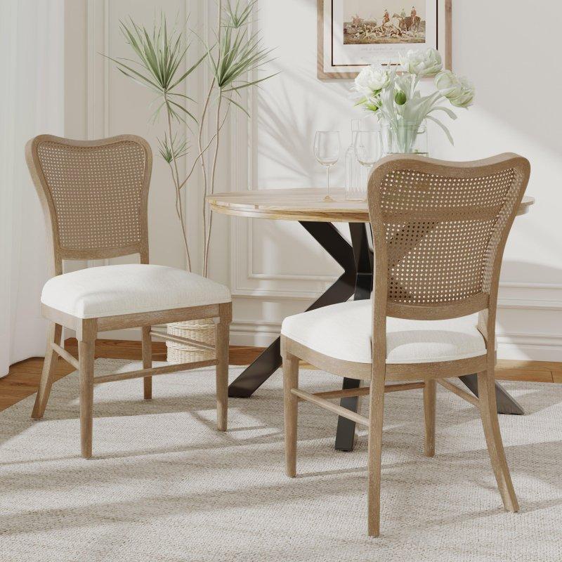 Kahverengi Kauçuk Ağacı Döşemeli 2li Set Vintage Rattan Sandalye - 251931 Kahverengi Kauçuk Ağacı Döşemeli 2li Set Vintage Rattan Sandalye - 251931