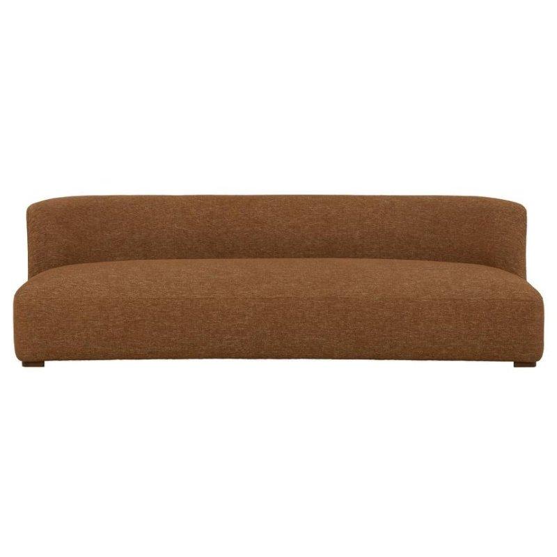 Kahverengi Kauçuk Ağacı Kavisli 3 Kişilik Bohem Koltuk - 230 cm - 281286