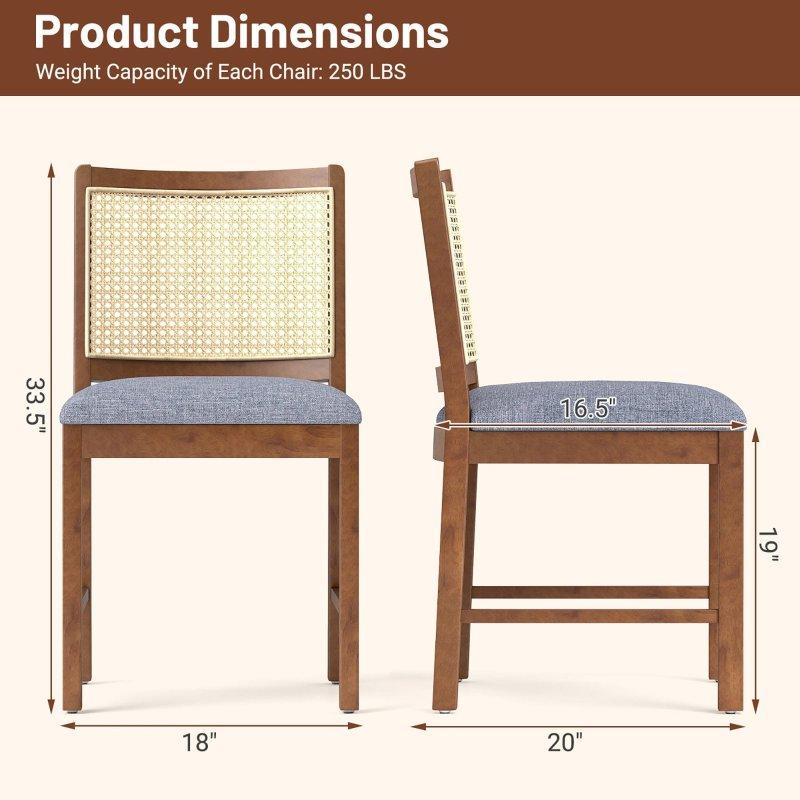 Kahverengi Kauçuk Ağacı Keten Minderli 2li Set Rattan Sandalye - 252611