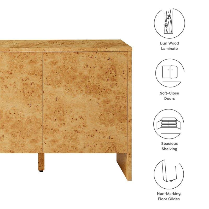 Kahverengi Kök Kaplama MDF 3 Kapaklı Kitaplık - 151 cm - 315944