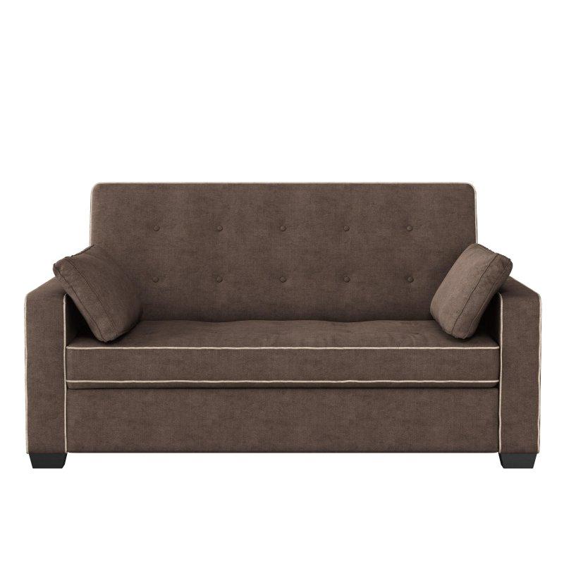 Kahverengi Kumaş Masif Ahşap Yataklı 2 Kişilik Bohem Koltuk - 169x96x99 cm - 277568