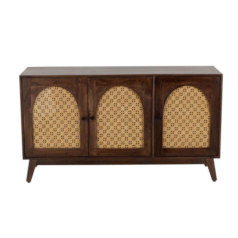 Kahverengi Mango Ağacı El Yapımı Rattan Bohem Konsol - 89x42x75 cm - 325547