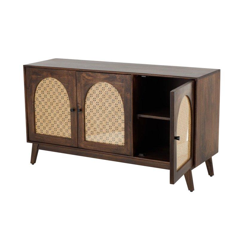 Kahverengi Mango Ağacı El Yapımı Rattan Bohem Konsol - 89x42x75 cm - 325547